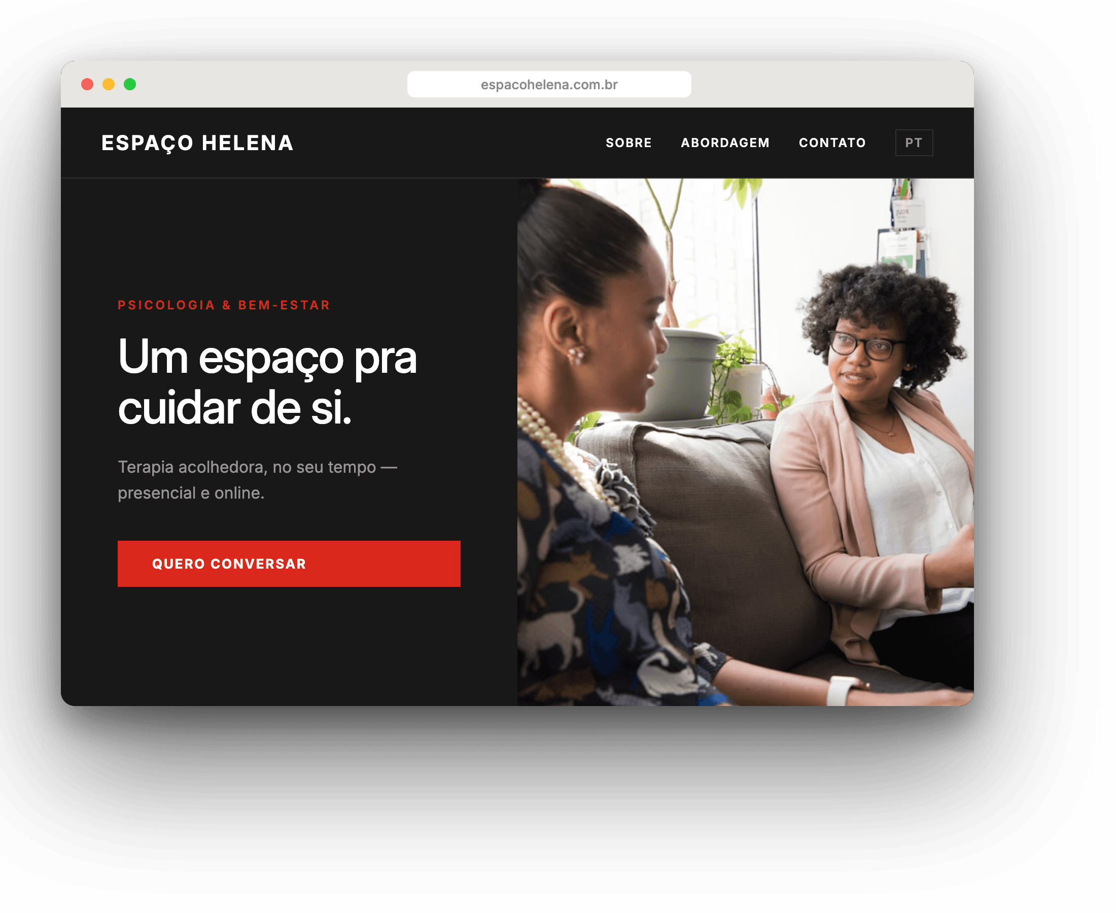 Site da Espaço Helena