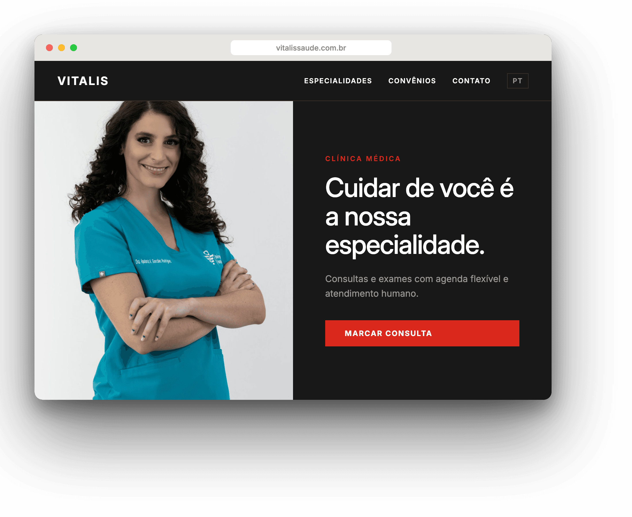 Site da Vitalis Saúde